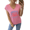 thumbnail image 1 of Giffimy America 1776 Land Of The Free Graphic Tees V-neck Print Tshirt Shirts White HeatherGray S-5XL Tops, 1 of 6
