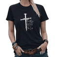 thumbnail image 1 of Giffimy Christian Heartbeat Womens Print Tshirt Casual Faith Graphic Tees Black S-5XL Tops, 1 of 4