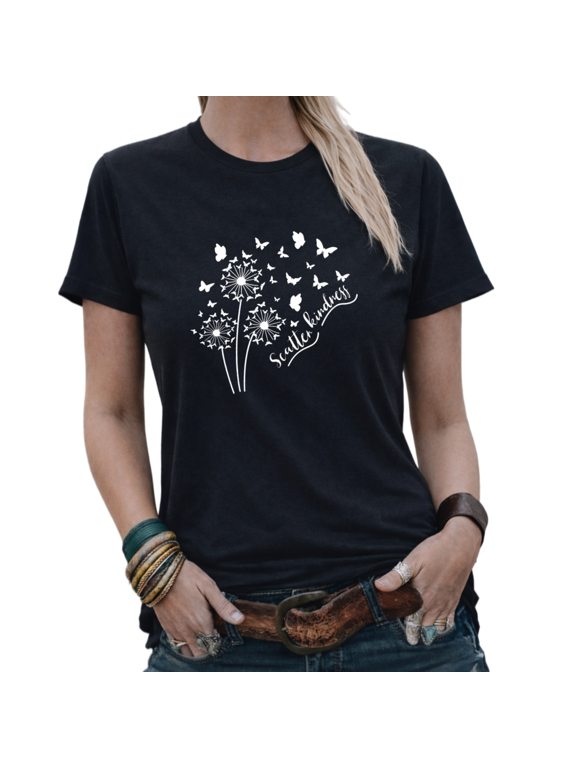 Find Joy In The Little Things Womens Print Tshirt Graphic Tees White/Black S-5XL Tops
