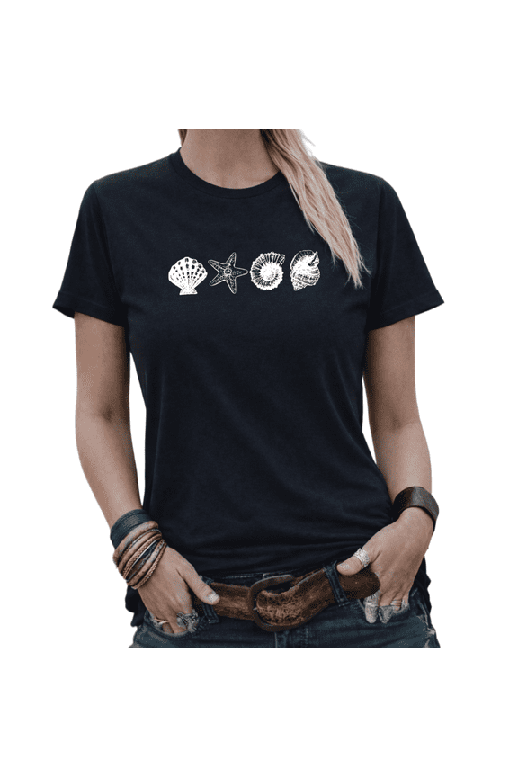 Here Comes The Sun Womens Print Tshirt Graphic Tees White/Black S-5XL Tops