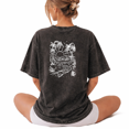 thumbnail image 1 of Giffimy Salty Soul Beach Palm Tree Ocean Wash Print Tshirt S-2XL Washed Black Graphic Tees Casual Shirts for Beach Lover Tops, 1 of 4
