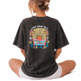 thumbnail image 1 of Giffimy Salty Soul Beach Palm Tree Ocean Wash Print Tshirt S-2XL Washed Black Graphic Tees Casual Shirts for Beach Lover Tops, 1 of 4