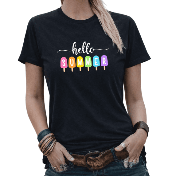 Giffimy Summer Vibes Womens Print Tshirt Graphic Tees White/Black S-5XL Tops