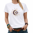 thumbnail image 1 of Giffimy Vintage Sun Moon Evil Eye Womens Print Tshirt Casual Graphic Tees White/Black S-5XL Tops, 1 of 4