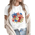 thumbnail image 1 of Giffimy Women 4th of July Patriotic Floral American Flag Graphic Short Sleeve T-Shirt Casual Cotton Crewneck Top White S-5XL, 1 of 5