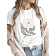 thumbnail image 1 of Giffimy Women Daisy Floral Graphic Tees T-Shirt Tops Round Neck Printed Cotton T-Shirt White S-5XL, 1 of 5