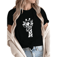 thumbnail image 1 of Giffimy Women Giraffe With Glasses Graphic Tees T-Shirt Tops Round Neck Printed Cotton T-Shirt Black S-5XL, 1 of 5