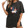 thumbnail image 1 of Giffimy Women Patriotic Gnomes Balloon Fireworks Vintage Washed T-Shirt Short Sleeve Fit Black S-2XL, 1 of 5