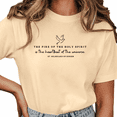 thumbnail image 1 of Giffimy Women St Hildegard Of Bingen Holy Spirit Dove Faith Inspirational Minimal Text Crew Neck Short Sleeve S-3XL Apricot Tops, 1 of 5
