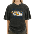thumbnail image 1 of Giffimy Women's Black Reading Is A Privilege Daisy Floral Book Stack Vintage Washed T-Shirt Short Sleeve S-2XL Top, 1 of 6