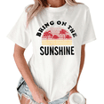 thumbnail image 1 of Giffimy Women's Bring On The Sunshine Vintage Sunset Palm Graphic Short Sleeve T-Shirt S-5XL Cotton Fashion Top, 1 of 5