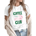thumbnail image 1 of Giffimy Women's "Coffee Club All Day Every Day" Coffee Lover Graphic Short Sleeve T-Shirt Relaxed Fit Cotton Top, 1 of 5