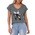 thumbnail image 1 of Giffimy Women's Elegant Black and Lily V-Neck Sleeveless T-Shirt S-5XL Soft Leisure Tank Top, 1 of 6