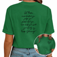 thumbnail image 1 of Giffimy Women's Green Positive Affirmation Graphic Short Sleeve T-Shirt Loose Fit Top, 1 of 5