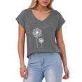 thumbnail image 1 of Giffimy Women's Minimalist White Dandelion S-5XL V-Neck Sleeveless T-Shirt Fashion Nature Tank Top, 1 of 6