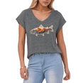 thumbnail image 1 of Giffimy Women's Mountain Scene Fish S-5XL V-Neck Sleeveless T-Shirt Fashion Fishing Lover Tank Top, 1 of 6