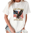 thumbnail image 1 of Giffimy Women's Patriotic 250th Anniversary Eagle Print Short Sleeve T-Shirt White S-5XL Relaxed Fit Cotton Top, 1 of 5