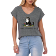 thumbnail image 1 of Giffimy Women's Rage Consumes Me Cat Print Dark Gray S-5XL V-Neck Sleeveless T-Shirt Funny Cat Lover Tank Top, 1 of 6
