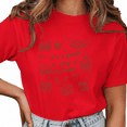 thumbnail image 1 of Giffimy Women's Red It's A Good Day To Read Coffee Book Bow Heart Bookworm Book Themed Graphic Short Sleeve T-Shirt Loose Crewneck Top, 1 of 5