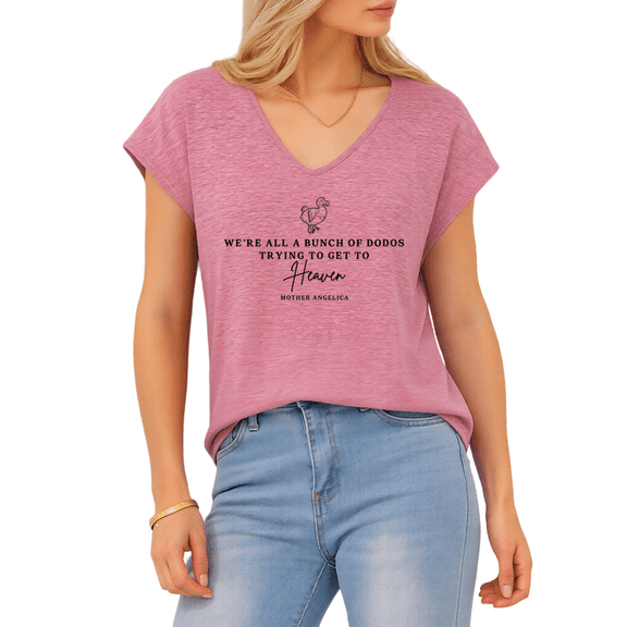 Giffimy Women's Rose Red Sweet Doodle Dodo Faith Inspirational Text V-Neck Sleeveless T-Shirt Daily Weekend S-5XL Tank Top