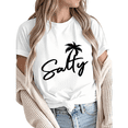 thumbnail image 1 of Giffimy Women's Salty Palm Tree Beach Front Print Graphic Short Sleeve T-Shirt Casual Comfortable Crewneck Top, 1 of 5