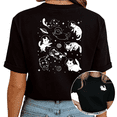 thumbnail image 1 of Giffimy Women's Space Cat Astronaut Graphic Short Sleeve T-Shirt Black Casual Oversized Top, 1 of 5