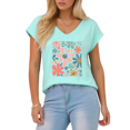 thumbnail image 1 of Giffimy Women's Spring Flower Pattern V-Neck Sleeveless T-Shirt S-5XL Soft Leisure Tank Top, 1 of 6