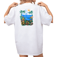 thumbnail image 1 of Giffimy Women's Summer Palm Tree Hibiscus Beach Graphic Short Sleeve T-Shirt Loose Cotton Top, 1 of 5