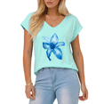 thumbnail image 1 of Giffimy Women's Watercolor Lily V-Neck Sleeveless T-Shirt S-5XL Soft Casual Tank Top, 1 of 6