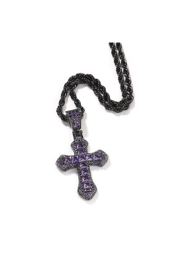 Hip Hop Jewelry Necklace For Men 18K White Gold Plated Miami Chains Iced Out Hiphop Pendant Necklace Women Youngs Jewellery,3mm/24''