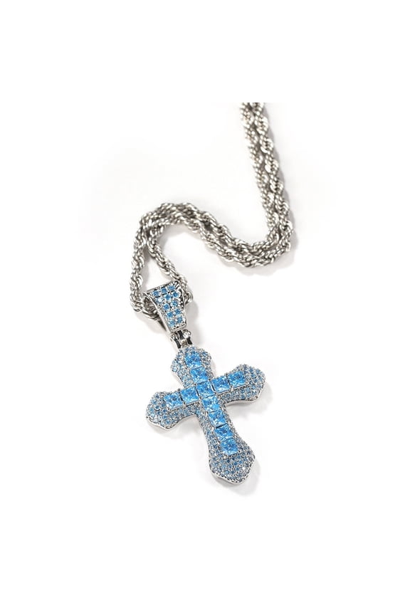 Hip Hop Jewelry Necklace For Men 18K White Gold Plated Miami Chains Iced Out Hiphop Pendant Necklace Women Youngs Jewellery,3mm/24''