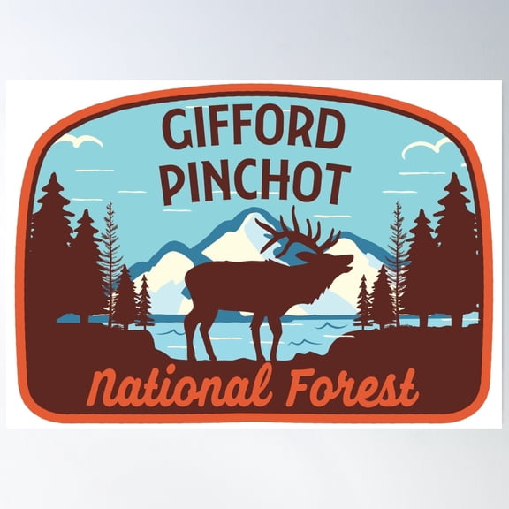 Gifford Pinchot National Forest (Hhh) Poster Wall Art, Modern Wall Decor, 8x12 UNFRAMED