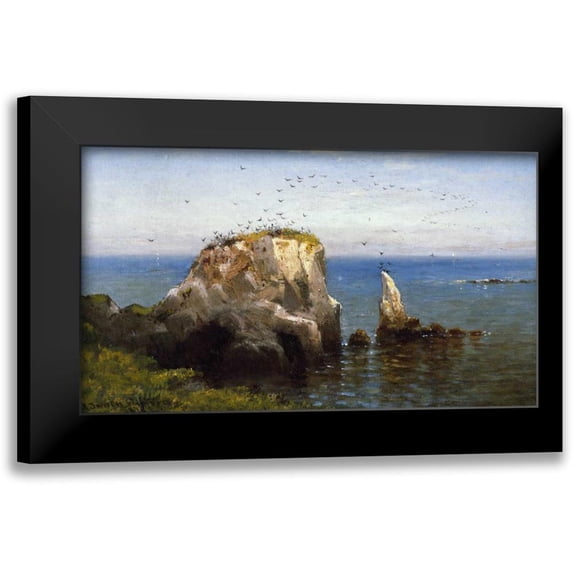 Gifford, Robert Swain 14x10 Black Modern Framed Museum Art Print Titled - Rocks On The Sonoma Coast, California
