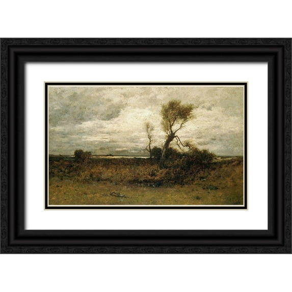 Gifford, Robert Swain 32x21 Black Ornate Wood Framed with Double Matting Museum Art Print Titled - Near the Coast