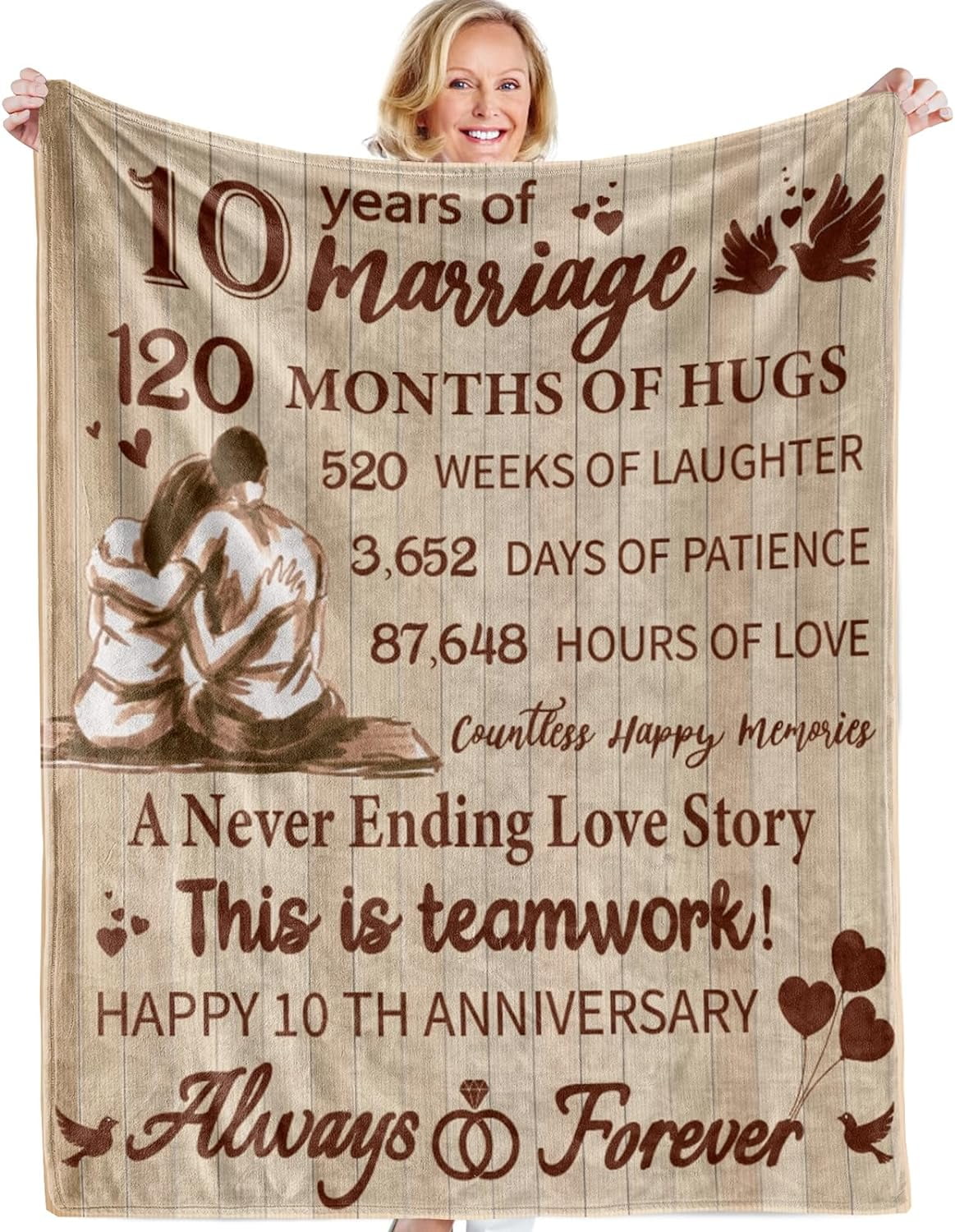 10 Year Anniversary Gifts For Wife Or Him - Aluminum Tin & Ring Holder For Wedding, Christmas, Or 10th Anniversary