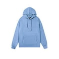 thumbnail image 1 of Gift for Adults Men Hoodies Hoodies for Men Fleece Lined Pullover Thick Winter Hooded Sweatshirt Men Casual Solid Color Pullover Pocket Long Sleeve Hooded Blouse,Blue,M, 1 of 3