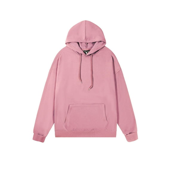 Gift for Adults Men Hoodies Hoodies for Men Fleece Lined Pullover Thick Winter Hooded Sweatshirt Men Casual Solid Color Pullover Pocket Long Sleeve Hooded Blouse,Pink,M