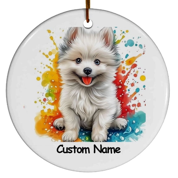 American Eskimo Gift, Personalized Ornament with Name, Gifts for Women, Men, Gift for Dog Lovers, Gifts for Christmas 2025, Christmas Decoration