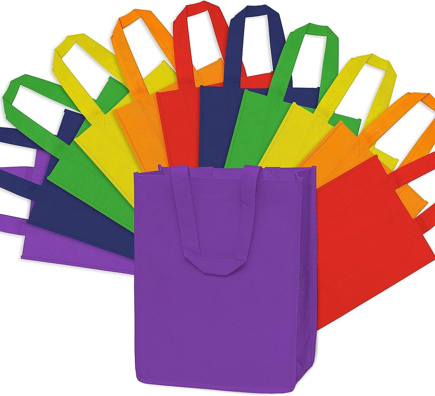Gift Bags Large 12 Pack Large Assorted Rainbow Color Reusable Fabric