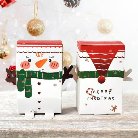 Gift Bags Merry Christmas Santa Candy Boxe Snowman Gift Packaging Box Party Birthday Favor (Style : B, Size : 7.5X5X12CM)