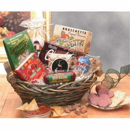 Gift Basket 851182 Classic Snack Gift Basket with Lovely Green Wicker Basket