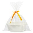 thumbnail image 1 of Gift Basket, Cute & Woven Cotton Rope, Small Storage Basket with Handle and Ribbon, Decorative Organizer for Toys Nursery Shelf (1Pcs) White, 1 of 5