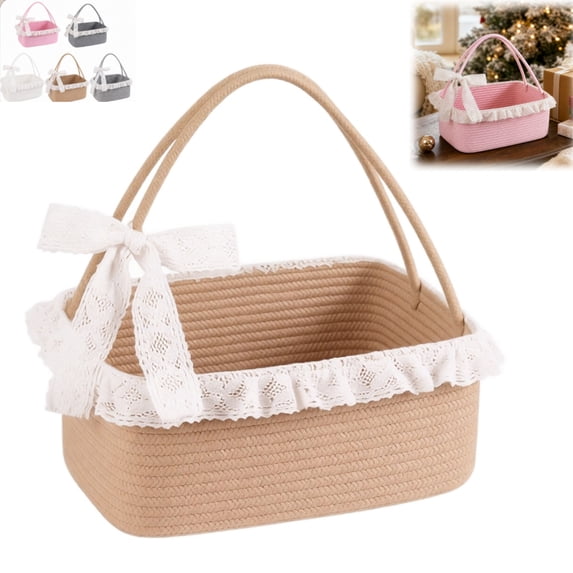 Gift Basket with Long Handles, Large Woven Baskets for Gifts with Gift ...