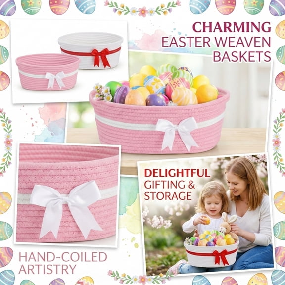 Gift Basket with Ribbon Decorative Oval Storage Basket with Transparent Wrap Reusable Gift Basket for Fruit Candy Gift Presentation Storage Basket for Home Party