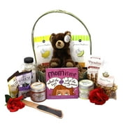 Gift Basket Village Happy Mothers Day Gift Basket   Plush Bear, Cookies, Skincare & Gourmet Treats