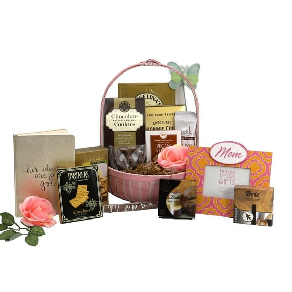 Gift Basket Village Sweet Retreat for Mom Gift Basket Cookies, Cheese Spreads, Journal & More