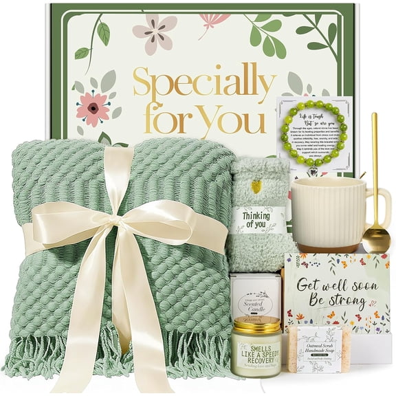 Gift Basket for Women After Surgery Recovery Care Package, Thinking of You Encouragement Gift Box, Comfort Gift for Sick Friend, Get Well Soon