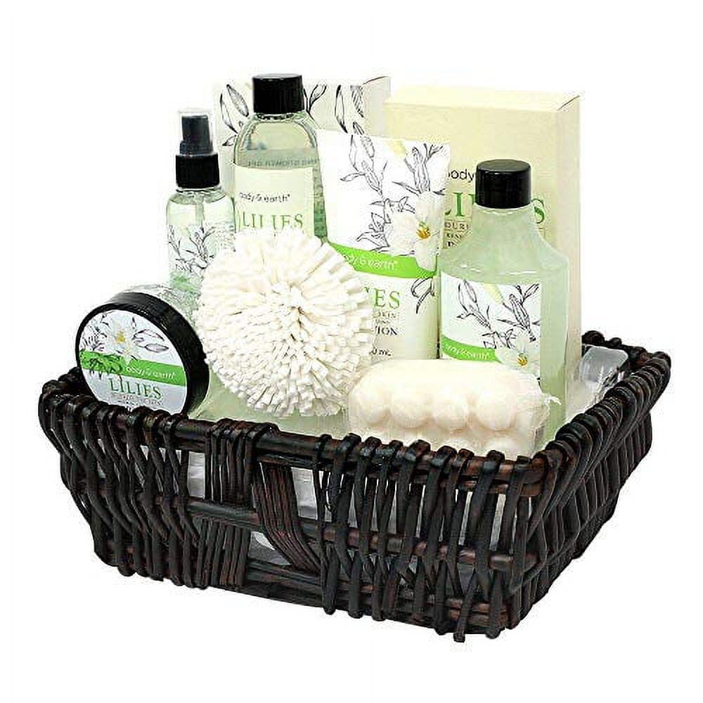 Lizush Trio Spa Gift Basket And Self Care Gifts For Women With Wine Gl