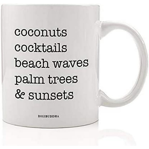 Gift for Beach Lover Coffee Mug Retirement Gifts for Women Cruise Ship Accessories Funny Sayings Beach Stuff Champagne Wine Tea Picnic Drink Travel Theme Wedding Decor Cup 11oz DM0571_2