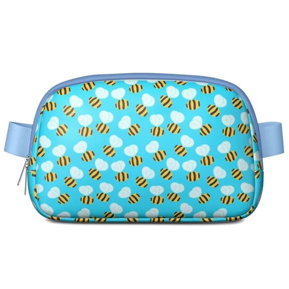Gift Bee Belt Bag for Women – Cute Cartoon Bumble Bee Print Waist Pack with Hive Pattern and Artistic Yellow Design